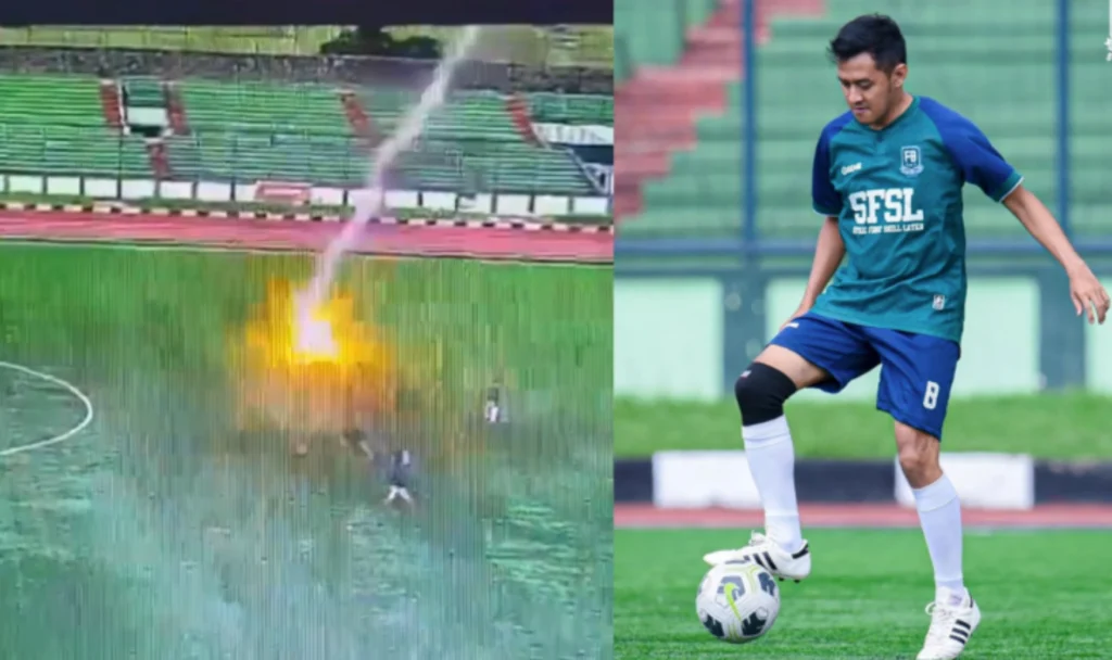 VIDEO: Fotbalist a murit după ce a fost lovit de un fulger în timpul unui meci