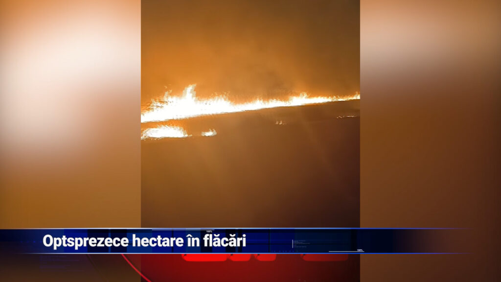 18 hectare în flăcări