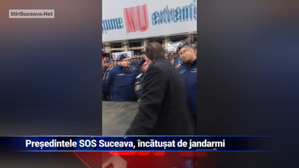Președintele SOS Suceava, încătușat de jandarmi