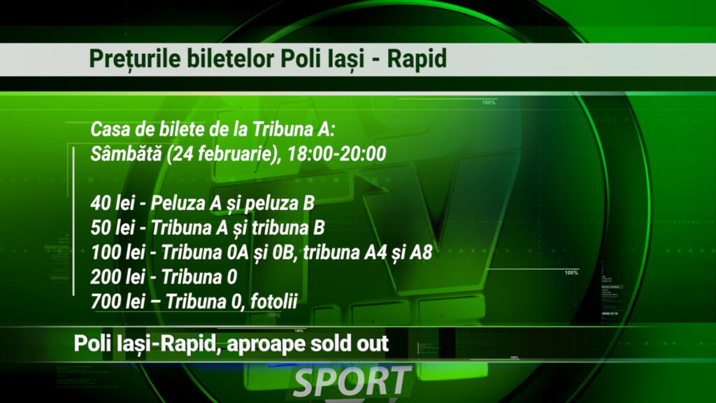 POLI IAȘI – RAPID, APROAPE SOLD OUT