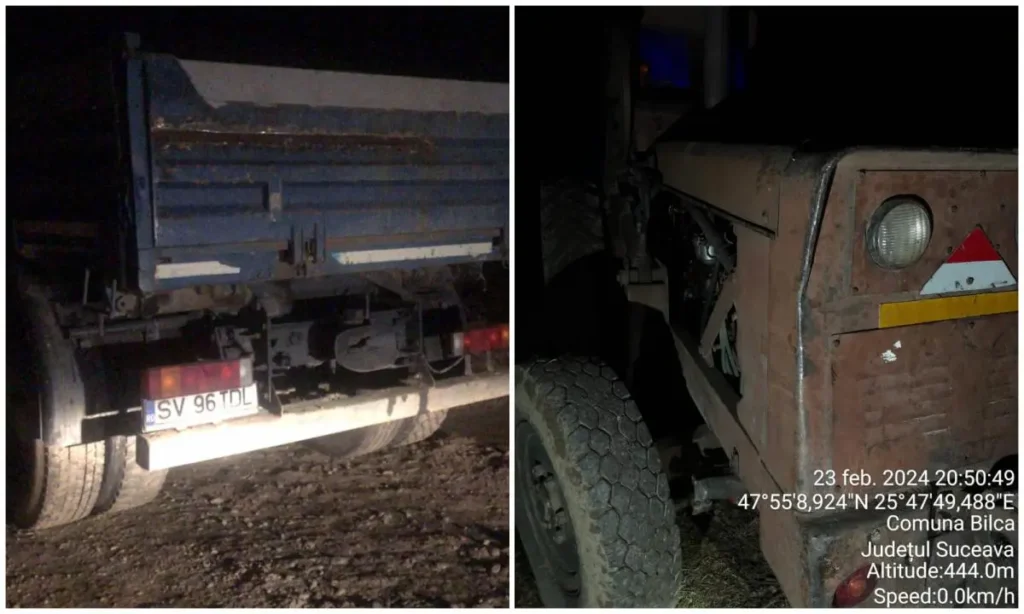 Un sucevean reclamat că fură balast din albia unui râu folosind un excavator și o basculantă. Ce a spus bărbatul