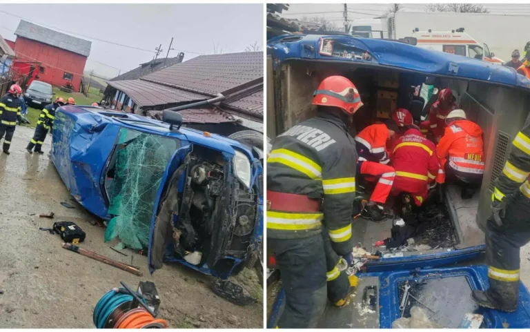 Trei victime încarcerate într-un accident rutier produs la Oniceni