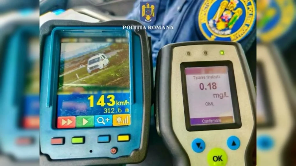 Șofer băcăuan prins beat cu viteza de 143 kilometri pe oră, pe un drum național