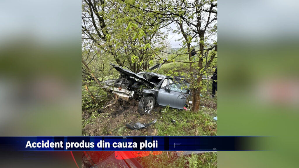 Accident produs din cauza ploii