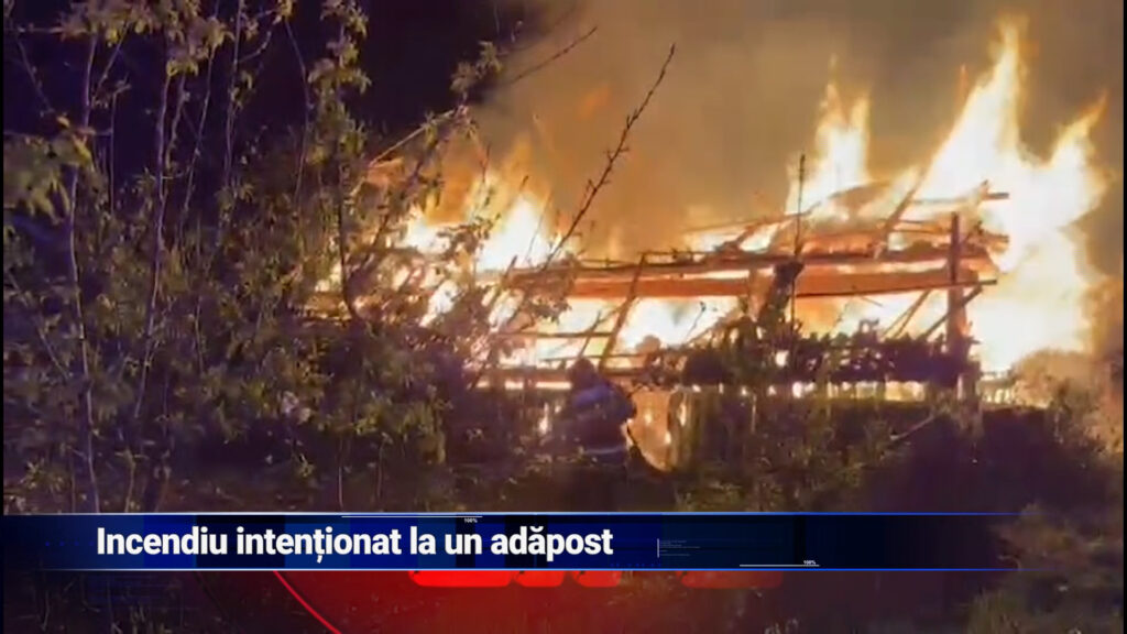 Incendiu intenționat la un adăpost