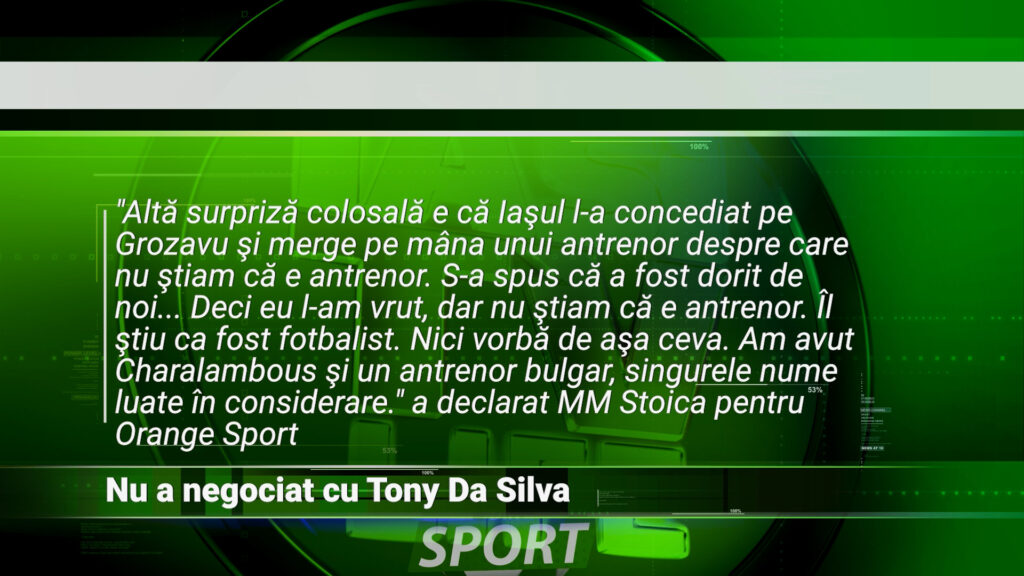 NU A NEGOCIAT CU TONY DA SILVA
