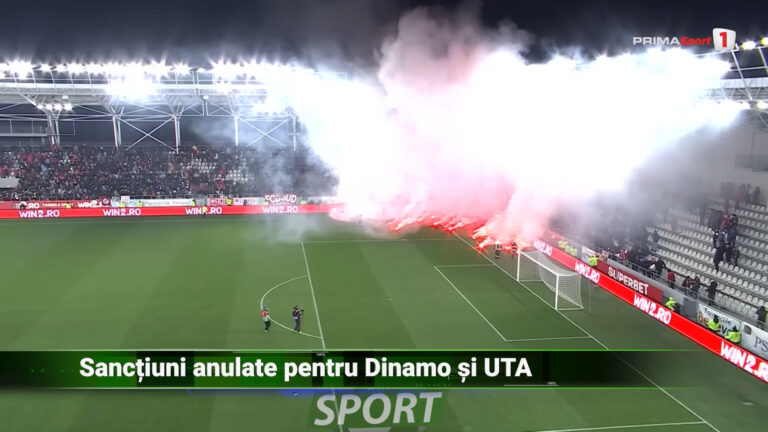 SANCȚIUNI ANULATE PENTRU DINAMO ȘI UTA