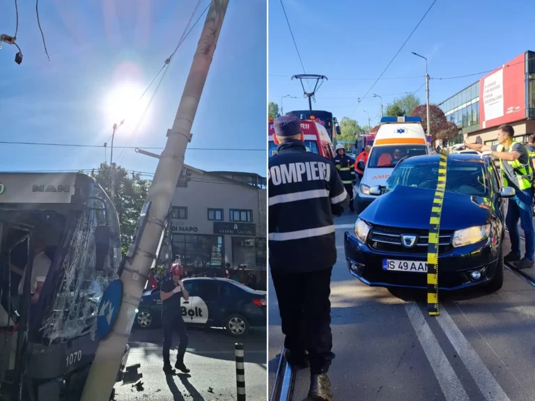 Accident pe strada Palat. Autobuz forțat să devieze după ce un șofer i-a tăiat calea