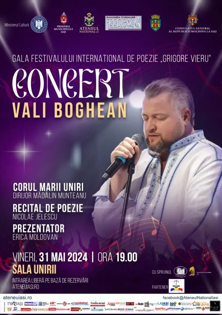 Concert extraordinar Vali Boghean la Sala Unirii