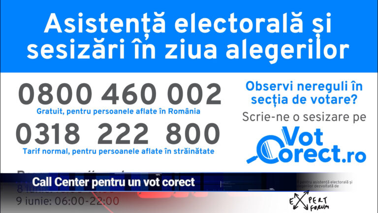 Call Center pentru un vot corect