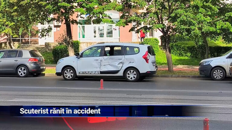 Scuterist rănit în accident