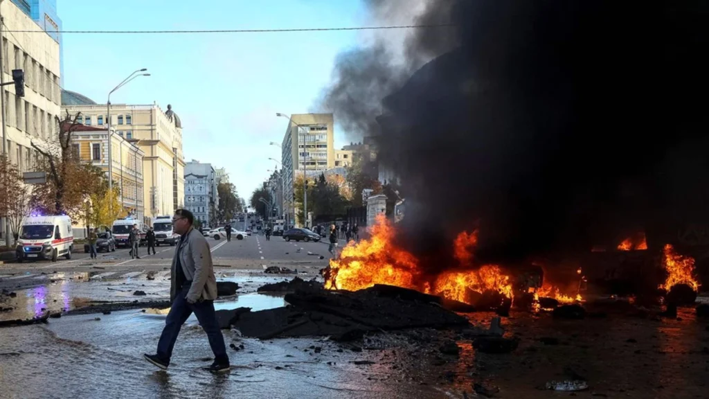 Explozia în Kiev a marcat un nou atac masiv rusesc asupra teritoriului ucrainean