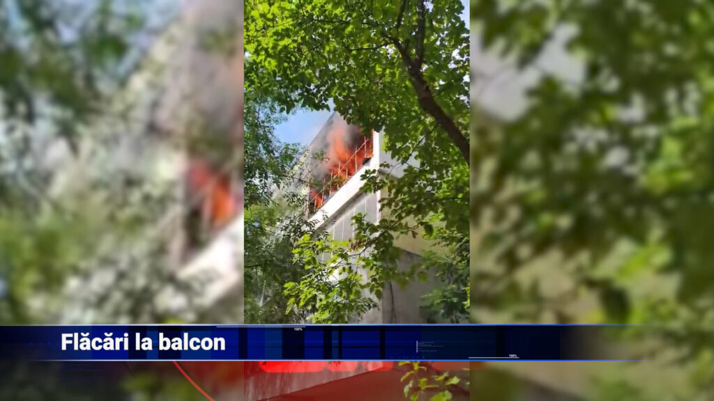Flăcări la balcon