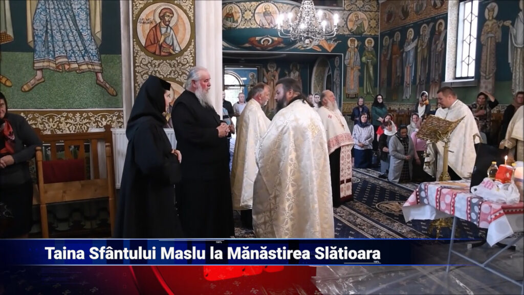 Taina Sfântului Maslu la Mănăstirea Slătioara
