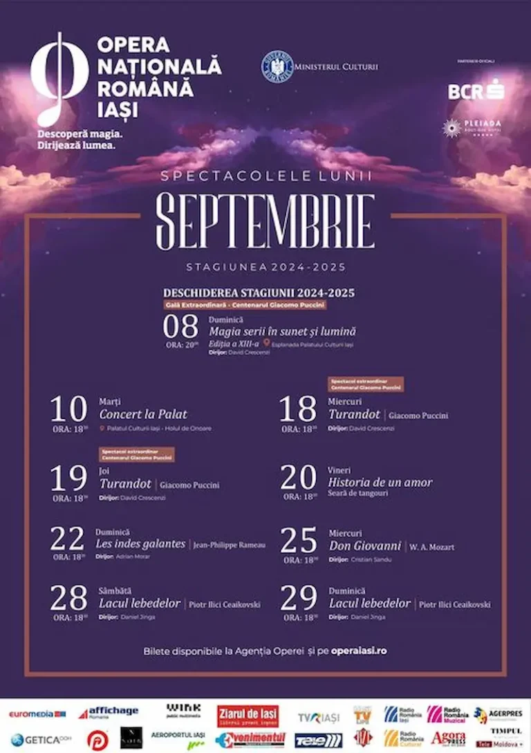 Opera Iași pregătește stagiunea 2024-2025. Iată programul primelor spectacole Opera Iași