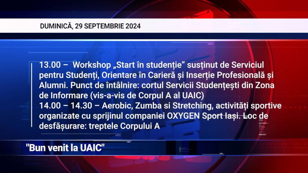 „Bun venit la UAIC”