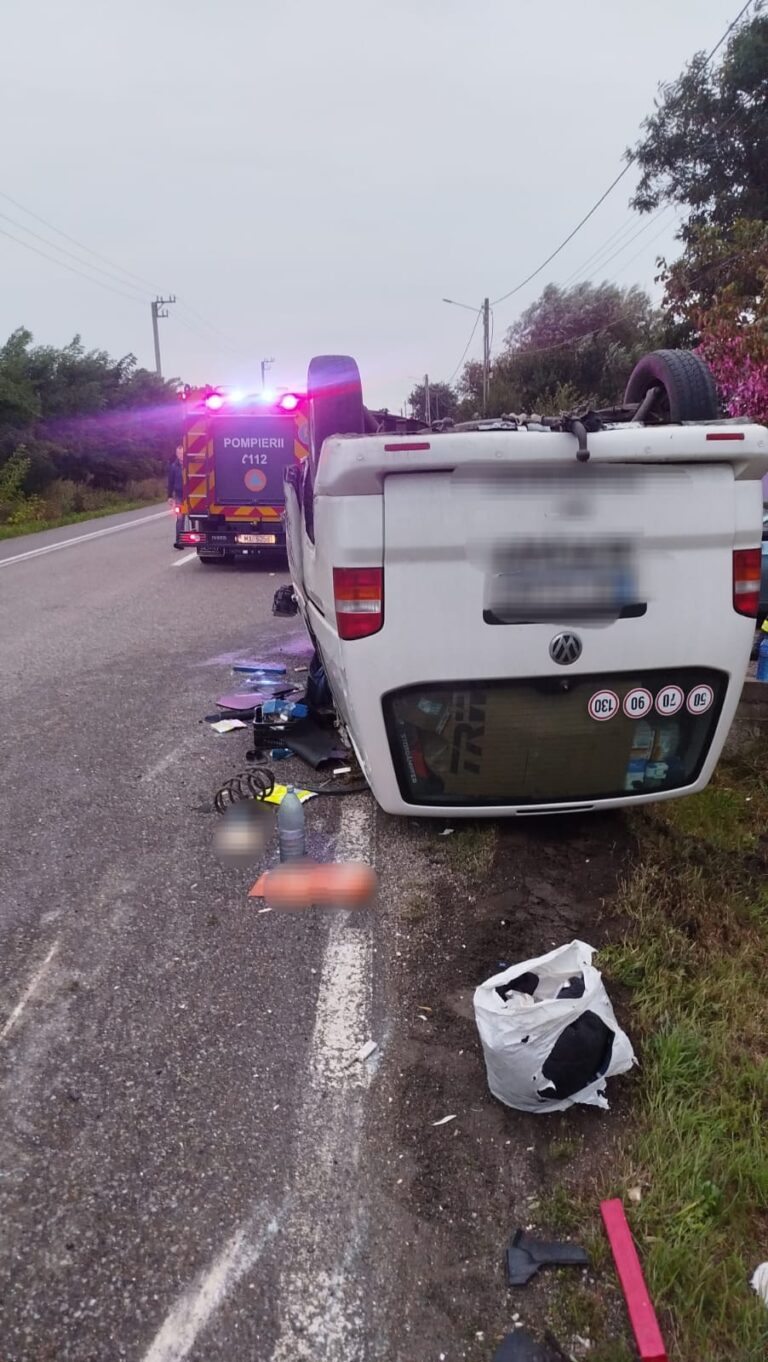 Autoutilitară răsturnată