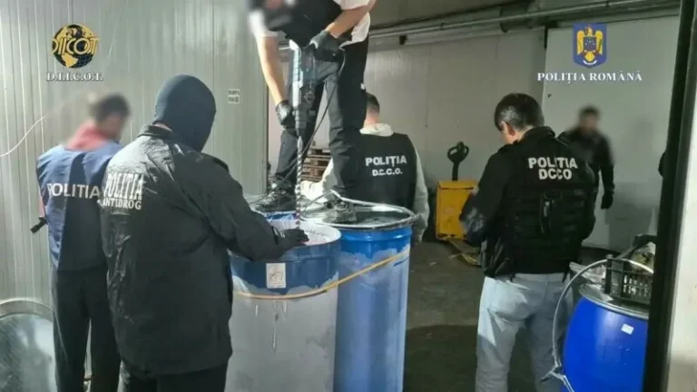 Cocaină descoperită în butoaie cu fructe congelate aduse din Ecuador