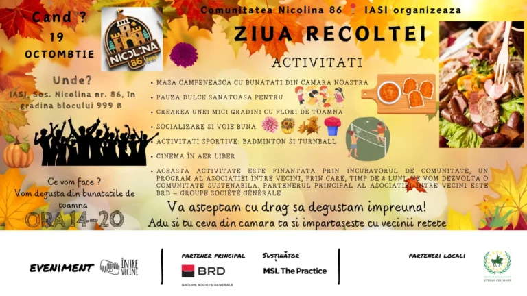 Cum pot câștiga ieșenii până la 15.000 euro pentru dezvoltare comunitară, grădină pe bloc și alte activități ÎntreVecini