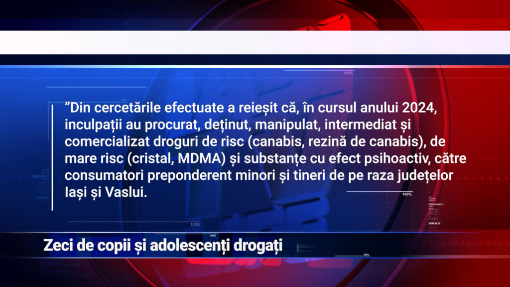 Zeci de copii și adolescenți drogați