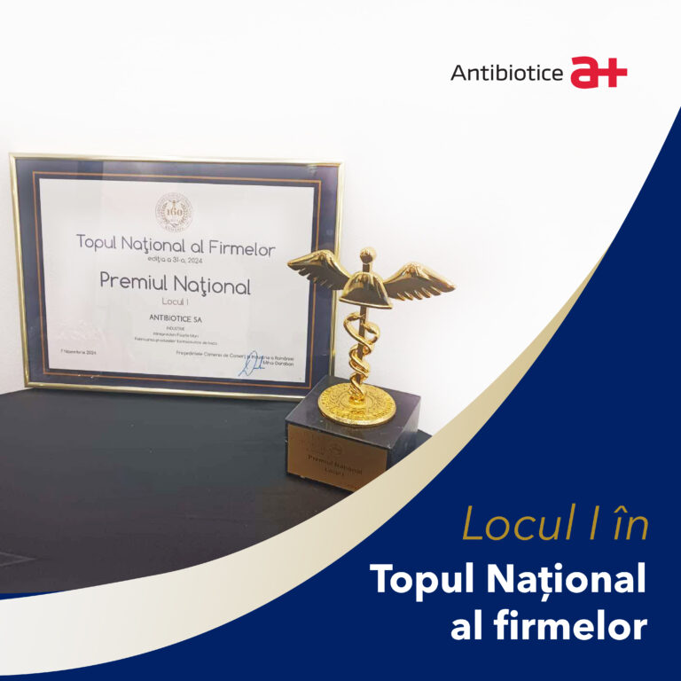 Antibiotice Iași, locul 1 în clasamentul celor mai competitive firme din România de peste 20 de ani