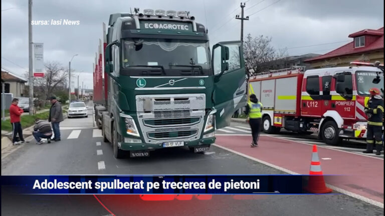 Adolescent spulberat pe trecerea de pietoni
