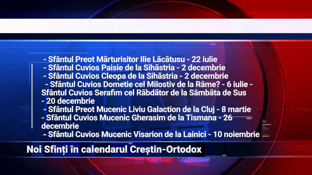 Noi sfinți în calendarul creștin-ortodox
