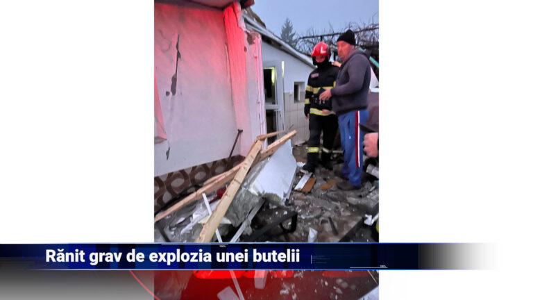 Rănit grav de explozia unei butelii