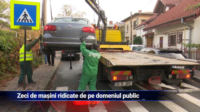Zeci de mașini ridicate de pe domeniul public