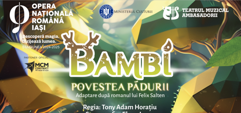 Spectacol pentru copii la Opera Iași: „Bambi – Povestea pădurii”