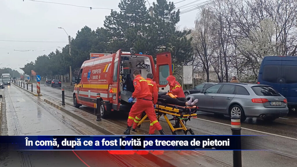 În comă, după ce a fost lovită pe trecerea de pietoni