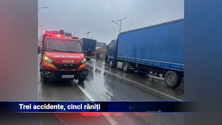 Trei accidente, cinci răniți