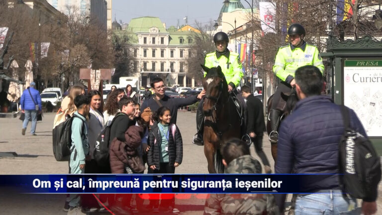 Om și cal, parteneri de încredere pentru siguranța ieșenilor