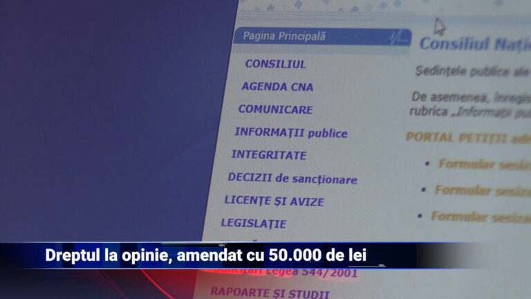 Dreptul la opinie, amendat cu 50.000 de lei