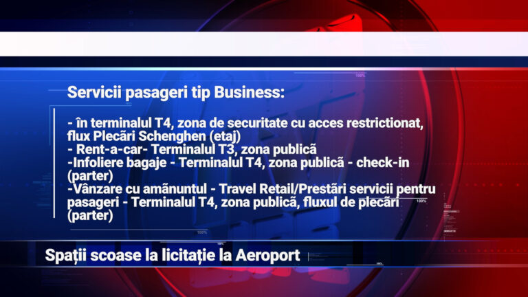 Spații scoase la licitație la Aeroport