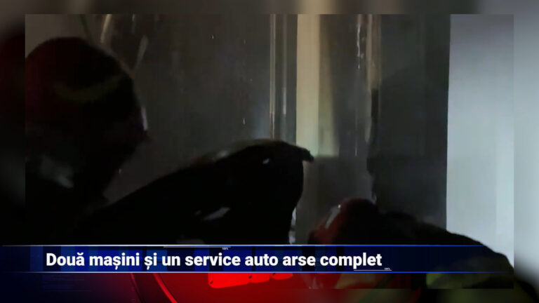 Două mașini și un service auto arse complet