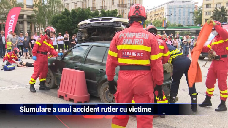 Simulare a unui accident rutier cu victime