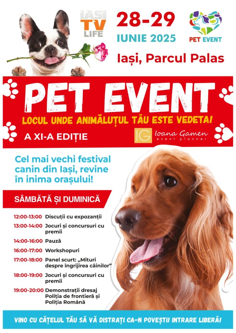 Iașul devine capitala animalelor de companie timp de două zile, la PET EVENT 2025!