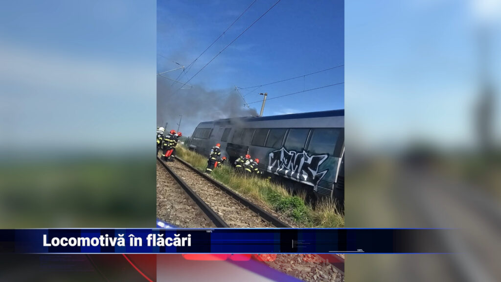 Locomotivă în flăcări