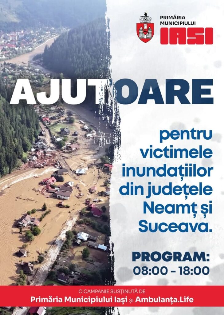 Campanie umanitară pentru victimele inundațiilor din Suceava și Neamț