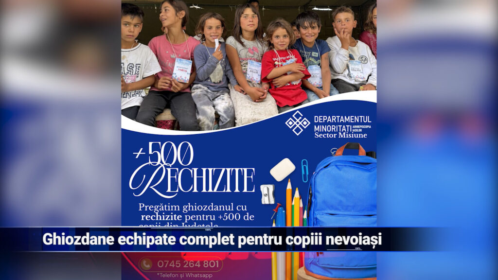 Ghiozdane echipate complet pentru copiii nevoiasi
