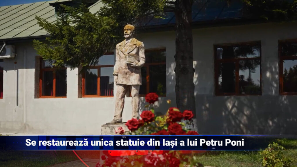 Se restaurează unica statuie din Iași a lui Petru Poni