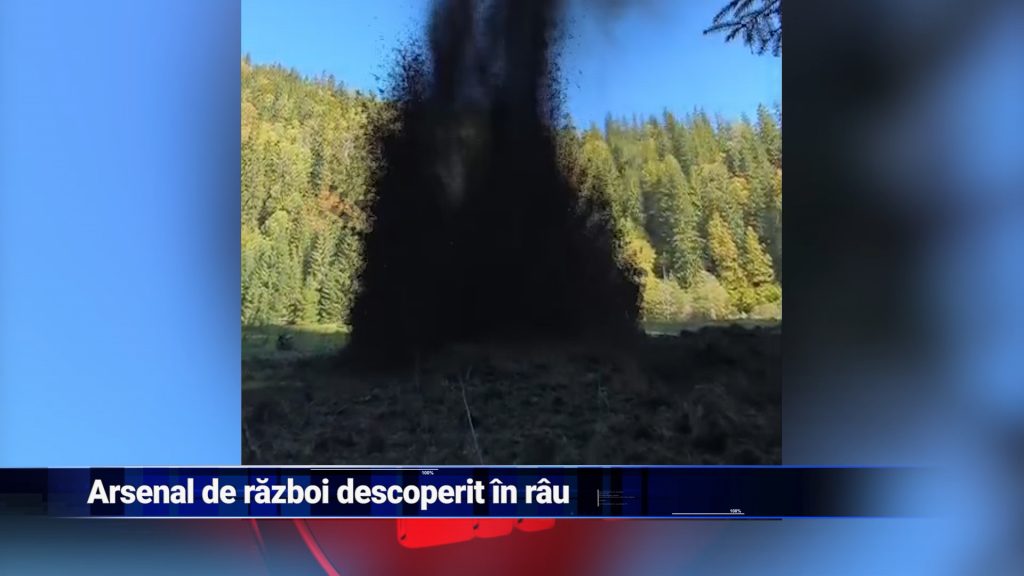 Arsenal de război descoperit în râu