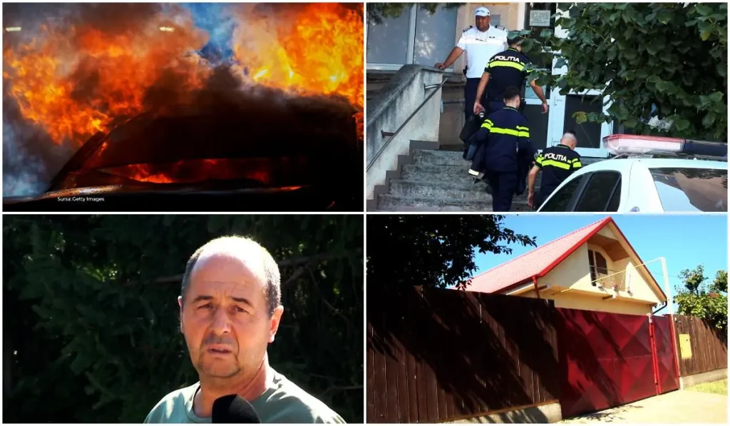 Șofer prins cu seringi cu acid după ce a incendiat o mașină și a amenințat un polițist