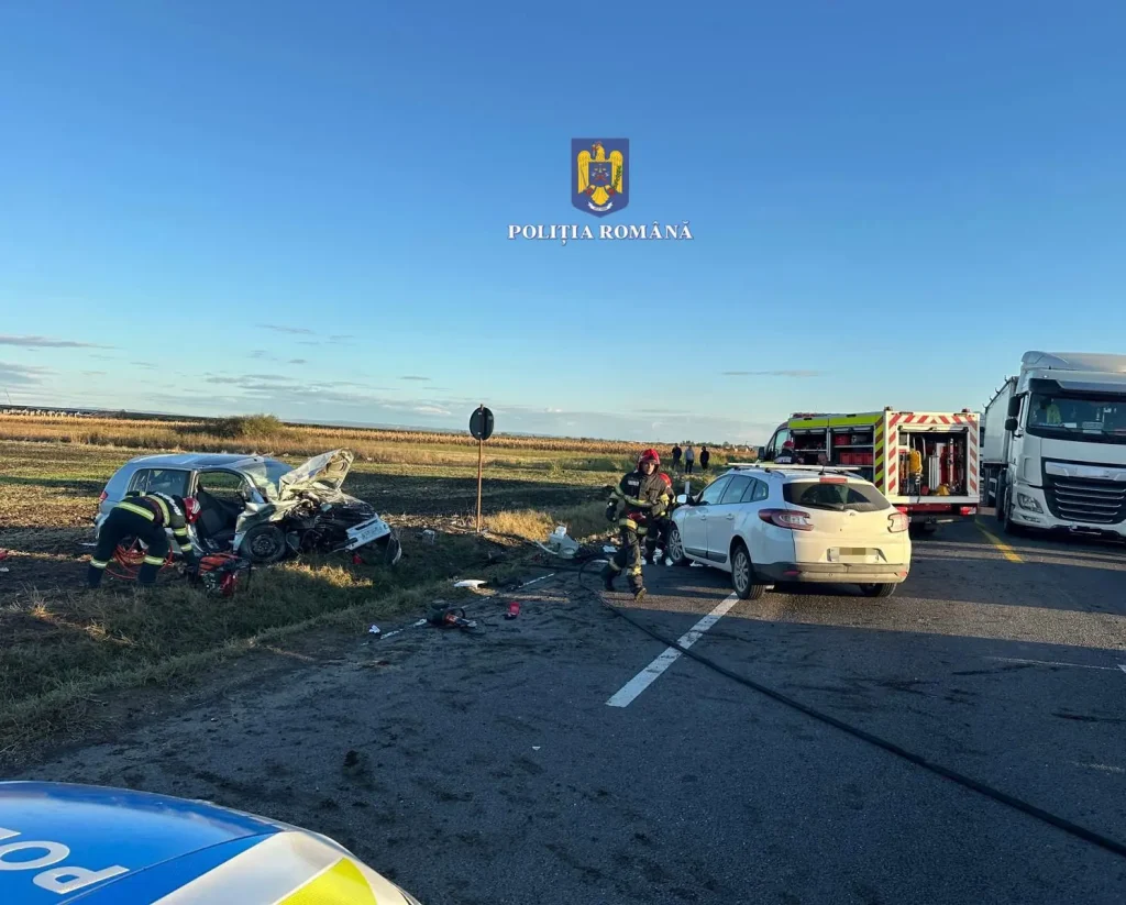 Accident rutier grav în Vrancea: șase răniți, după o coliziune frontală