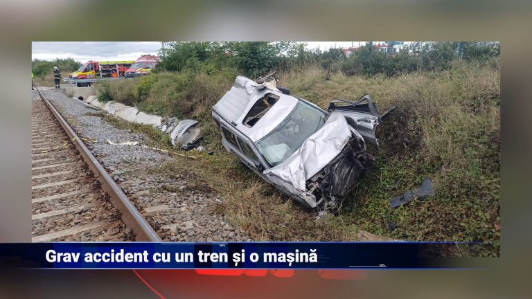 Grav accident cu un tren și o mașină