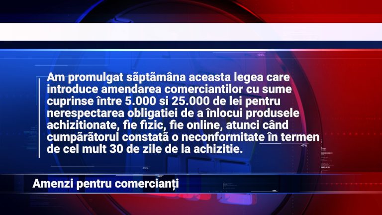 Amenzi pentru comercianți
