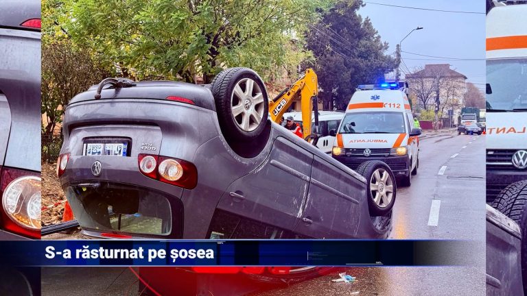 S-a răsturnat pe șosea