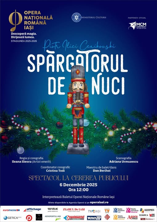Program suplimentat la Opera Iași. A patra reprezentație „Spărgătorul de nuci” din luna decembrie