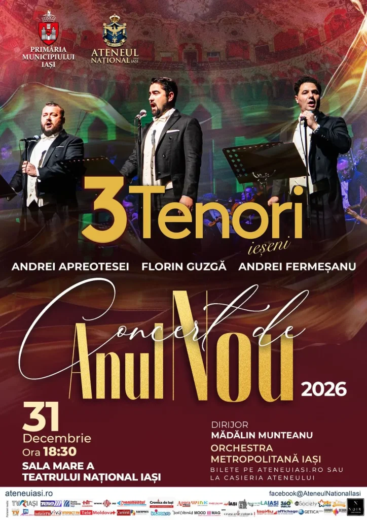 Concert de Anul Nou „3 Tenori Ieșeni” la Teatrul Național